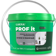 Краска Интерьерная Латексная КУХНИ И ВАННЫЕ ЛАКРА PROF IT База А 14 кг Краска Интерьерная Латексная КУХНИ И ВАННЫЕ ЛАКРА PROF IT База А 14 кг